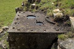 Mountain Pit, Blaen-nant, large bricks lining the flywheel slot, 2021, © Photo courtesy of Mark Evans