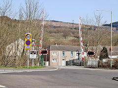 
Robertstown Level Crossing, Aberdare, on the Hirwaun branch, March 2021