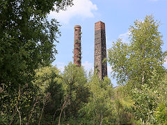 Hafod Copperworks chimneys, June 2023