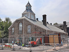 Morfa Copperworks powerhouse, soon to be re-used as Pederyn Distillery, June 2023