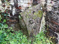 
Neath Canal 'NC' boundary stone at Rheola bridge, July 2022