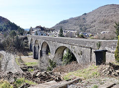 The aqueduct bringing water down to Cwmafan Ironworks, Pont Rhydyfen, March 2025