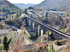 The aqueduct bringing water down to Cwmafan Ironworks, Pont Rhydyfen, March 2025