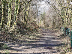 The traackbed of the Port Talbot Railway, Pont Rhydyfen, March 2025
