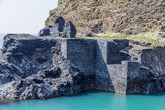 Engine house and lift, St Brides slate quarry, Abereiddy Quarry, April 2015