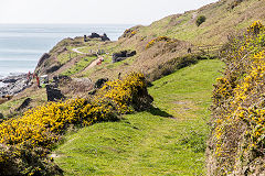 
Tramway to Abereiddy, St Brides slate quarry, Abereiddy Quarry, April 2015