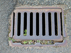 
'Broads 117 D2' drain cover, made in Risca, at Kilgetty, September 2021