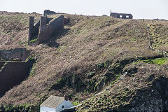 
Porthgain Harbour Western ore chute and engine shed, April 2015