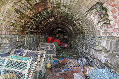 Porthgain Harbour tunnel under the hoppers, April 2015