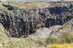 St Brides Quarry front face, Porthgain, April 2015