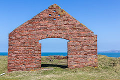 Smithy buildings, inscribed 'GR' and '1911', Pen Clegyr Quarry, Porthgain, April 2015