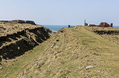 Tramway and 'Jerusalem Road', Pen Clegyr Quarry, Porthgain, April 2015