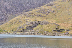 
The crusher and offices looking across Llyn Llydaw, Britannia Copper Mine, Snowdon, April 2014