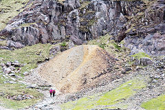 
The trail level tips at the barracks, Britannia Copper Mine, Snowdon, April 2014