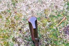 
'pear' shaped rail at the foot of the incline, Croesor, Gwynedd, April 2014