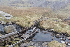 
Wooden watercourse or launder to waterwheel, Rhosydd Quarry, Gwynedd, April 2014