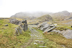 
Rhosydd tramway heading towards incline, Gwynedd, April 2014