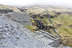 
Waterwheel pit, Rhosydd Quarry, Gwynedd, April 2014