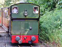 
'7 Tom Rolt' passes at Dolgoch Station, Talyllyn Railway, June 2021