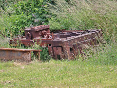 
What appears to be a loco chassis at Rhydyronen, Talyllyn Railway, June 2021