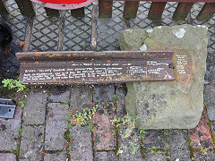 Leckhampton Tramroad tramplate at Toddington, April 2024