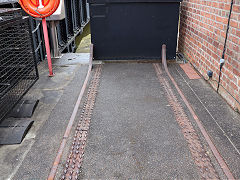 Embedded trackwork at Gloucester Docks, April 2024