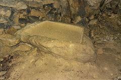 Kingsdown Quarry, stone trough for lubricating saws, August 2020'
