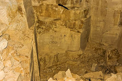 Kingsdown Quarry, cartoon of a tank, August 2020'