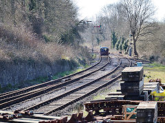 Wickham railcar 'b40w' at Midsomer Norton Station, March 2022