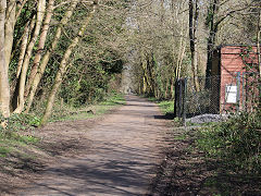 
The SDJR trackbed from Midsomer Norton Station towards Radstock, March 2022