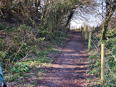 Tramroad to Paulton terminus basin of the Somerset Coal Canal, March 2022