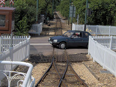 
Seaton Tramway, the level crossing, June 2005