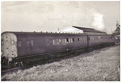 
30111 at Wareham Station on the Swanage branch train, April 1963