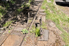 Hopewell Colliery, The stop block at the top of the incline down, May 2017