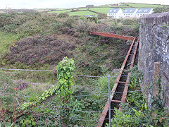Cook's Kitchen leat crossing the railway line, Redruth, September 2023