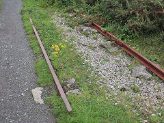 Preserved track on the Tresavean Line, September 2023