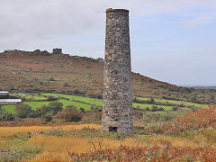 The boiler house chimney, Wheal Uny, September 2023