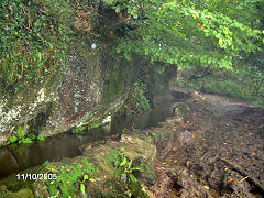 Leat to the North of Treffrys Viaduct, Luxulyan, October 2005