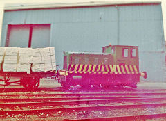 
British Gypsum, Erith and 0-4-0D 'Prium' VF D293, DC 2566 of 1955, c1980, © Photo courtesy of John Failes