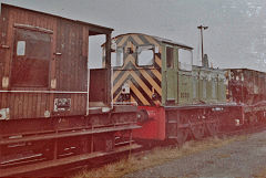 
Ex-BR D2310, DC 2691, RSH 8169 of 1960, at Tolworth Coal Concentration Depot, early 1980s, © Photo courtesy of John Failes