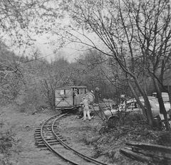 Fauld coach No 275 at end of line, Brockham Museum, April 1966