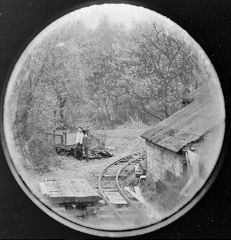 
The museum yard from the cab of 'Scaldwell', Brockham Museum, April 1966