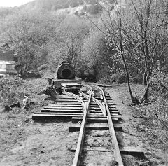 View from the end of the line, Brockham Museum, April 1966