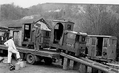 The Colne Valley Water Board locos arriving at Brockham Museum, February 1968, © Photo courtesy of Michael Bishop