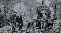 
'Scaldwell' in steam, being inched into the shed, 1964, © Photo courtesy of 'Brockham Museum News' and A W Deller