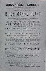 Brockham Brickworks for sale, 10 October 1910, © Photo courtesy of 'Brockham Museum News' contributors