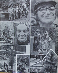 Brockham Museum personalities including Roger Thornton, Gordon Rhodes, Adrian Skilton and Alun Jones, 1974, © Photo courtesy of 'Brockham Museum News' contributors