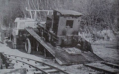 Motor Rail No 10161 arriving at the Museum, 1975, © Photo courtesy of 'Brockham Museum News' and D H Smith