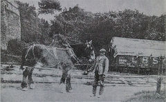 
Brockham Limeworks siding with a sheeted lime wagon in the background, c1925, © Photo courtesy of 'Brockham Museum News' contributors