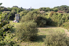 
Stone pillars near Rue des Barras, Guernsey, September 2014